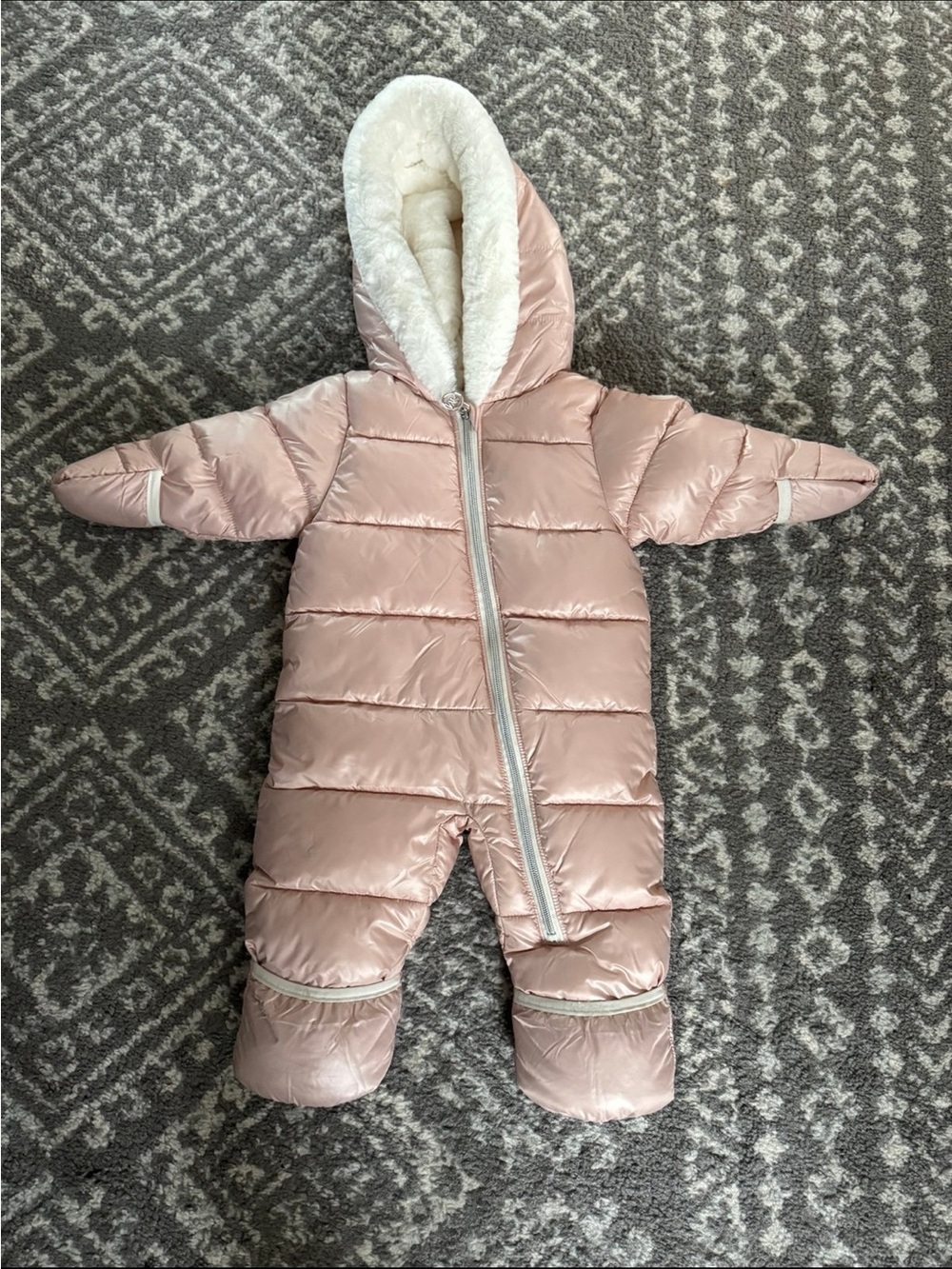 Like New! Michael Kors Faux Fur Baby Pram Snowsuit size 6-12 months